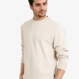 Rare Rabbit Off White Regular Fit Solid Sweatshirt image 4