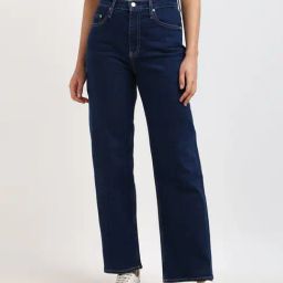 Calvin Klein Jeans Women Dark Blue Solid High-Rise Ankle Length Jeans-image-4