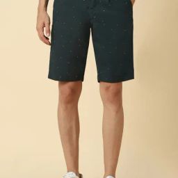 Allen Solly Green Cotton Slim Fit Printed Shorts-20