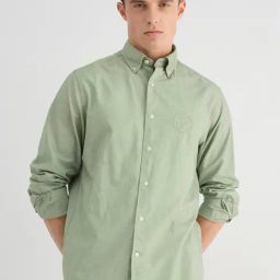 Gant Mens Green Button Down Collar Full Sleeve Logo Shirt-image-3