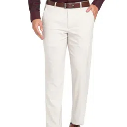 Park Avenue White Regular Fit Trousers-image-47