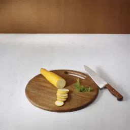 ellementry Brown Wooden Round Chopping Board - Set of 1-picture-11