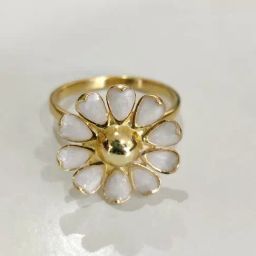 GIVA 92.5 Sterling Silver Bhumi Golden Open Bramha Kamal Convertible Adjustable Ring-image-33