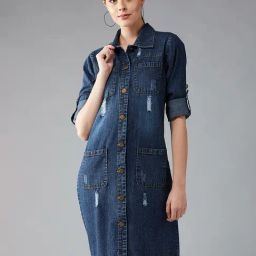 DOLCE CRUDO Navy Full Sleeves Jacket-image-55