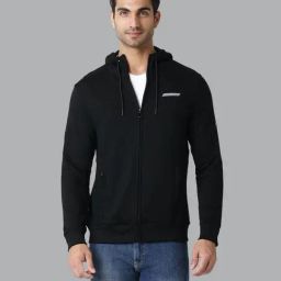 Van Heusen Regular Fit Smart Tech Easy Stain Release Solid Hoodie - Black-18