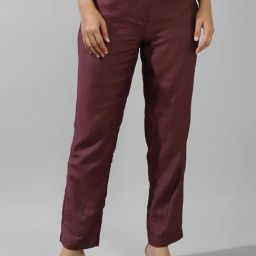 Fabindia Maroon Mid Rise Pants-image-99