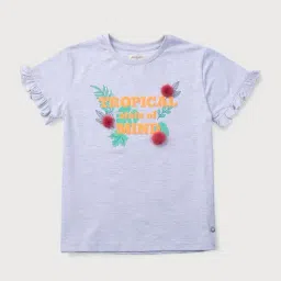 Gini & Jony Kids Lilac Printed Top-image-80