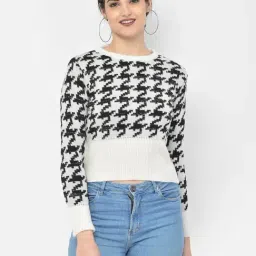 Crimsoune Club White & Black Printed Sweater-picture-37