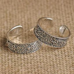 Clara 92.5 Sterling Silver Oxidized Tortoise Toe Rings for Women-image-76