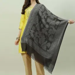 Biba Black & Grey Woven Pattern Stole-picture-15