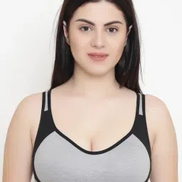Leading Lady Grey Non-Wired Non-Padded Sports Bra-image-53