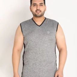Chkokko Light Grey Regular Fit Striped T-Shirt-image-99