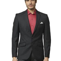 Park Avenue Dark Grey Super Slim Fit Blazers-image-66