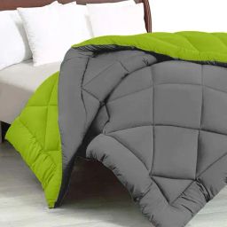 JaipurFabric Navy Blue & Lemon Green Cotton 300 GSM Double Bed Comforter-28
