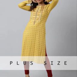 Aurelia Yellow Printed Straight Kurta-image-49