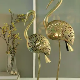 Aapno Rajasthan Golden Metal Bagula Light Jali - Set of 2-0
