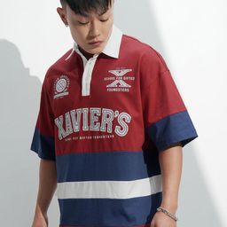 HIGHLANDER Men X-Men Graphic Printed Polo Collar Cotton Oversized T-shirt-image-83