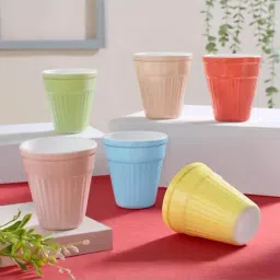 Larah By Borosil Multicolor 200ml Tea & Coffee Opalware Kulhad - Set of 6-picture-28
