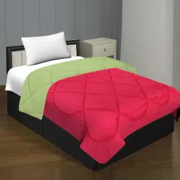 JaipurFabric Dark Pink & Smoke White Cotton 300 GSM Reversible Single Bed Ac Room Comforter-picture-39