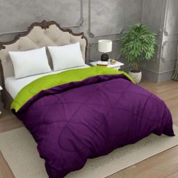 JaipurFabric Green & Purple Microfiber 300 GSM Single Bed Comforter-21