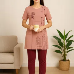 AWIBE Women Printed Long Top Night Suit-picture-56