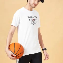Ajile by Pantaloons White Slim Fit Printed Sports T-Shirt-image-94