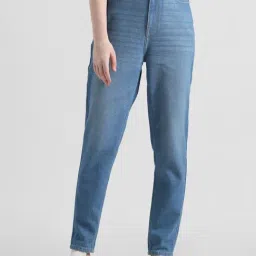 Only Light Blue Cotton Mid Rise Jeans-image-64