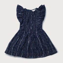 Gini & Jony Kids Navy Printed Dress-image-38