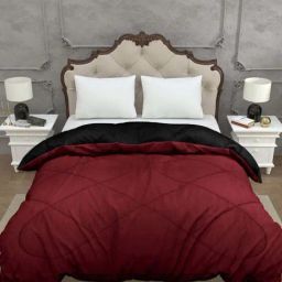 JaipurFabric Maroon & Black Microfiber 300 GSM Double Bed Comforter-19