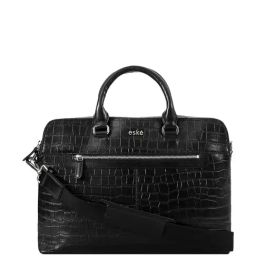 Eske Black Leather Large Laptop Messenger Bag-image-42