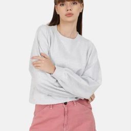 Bene Kleed Grey Cotton Relaxed Fit Oversized Sweatshirt-picture-20