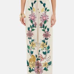 Kazo Beige Floral Print Regular Fit High Rise Pants-picture-27