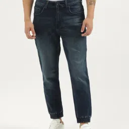 United Colors of Benetton Dark Blue Lightly Washed Jogger Jeans-image-67