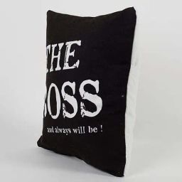 FNP Black Canvas Poly Duck The Boss Printed Cushion image 2