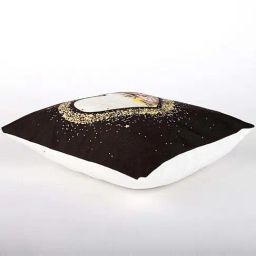 FNP Black Canvas Poly Duck Personalised Blingy Heart Led Cushion image 3