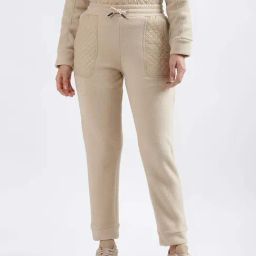 Iconic Beige Textured Pattern Track Pants-image-94