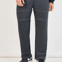 Styli Grey Polyester Relaxed Fit Printed Track Pants-image-97