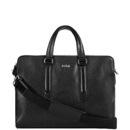 Eske Black Leather Large Laptop Messenger Bag-20