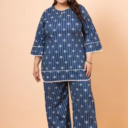 Tissu Floral Printed Pure Cotton Tunic With Palazzo Co-Ords-image-33