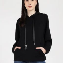 Guess Black Solid Full Sleeves Sweatshirt-image-71