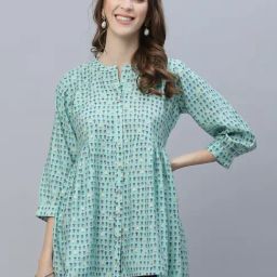 Tankhi Blue Printed Tunic-image-78