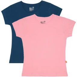 Bodycare Kids Pink & Teal Solid T-Shirt (Pack Of 2)-image-50