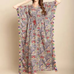 Secret Wish Multicolor Printed Kaftan Nighty-image-15
