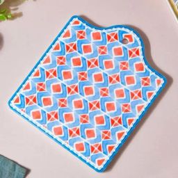 Nestasia Pastel Color Handpainted Tile Patterned Ceramic Platter, 7-inch-image-1
