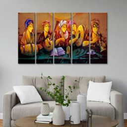 999Store Printed Brown MDF 5 Panels Wall Art-19