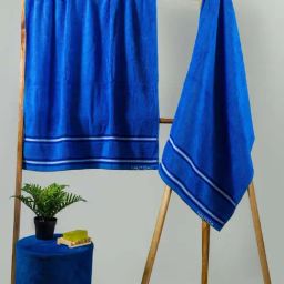 Nautica Vintage Crew Stripe Royal Blue Cotton 500 GSM Super Soft Zero Twist Bath Towel - Set of 2-image-98