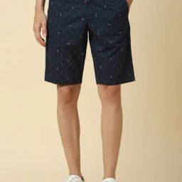 Allen Solly Navy Cotton Slim Fit Printed Shorts-image-52
