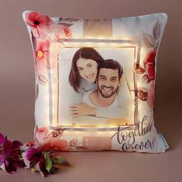 FNP Multicolor Canvas Poly Duck Personalised Love Affairs Led Cushion-75