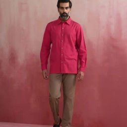 Truebrowns Rangrez Pink Cotton Regular Shirts-image-84