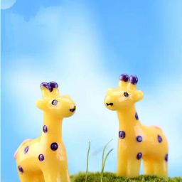 Tayhaa Yellow Plastic Miniature Deer Showpiece - Set of 12-21